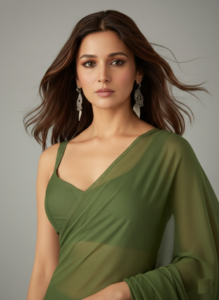 Rocky Aur Rani Ki Prem Kahani Alia Bhatt Plain Pure Georgette Saree With Unstitched Blouse Piece