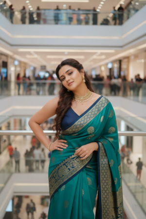 Woven, Floral Print, Geometric Print, Border Banarasi Jacquard, Brocade Saree